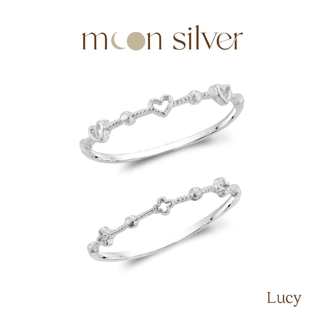 Moonsilver แหวนเงิน รุ่น Lucy แหวนเงินแท้ 925 แหวนมินิมอล
