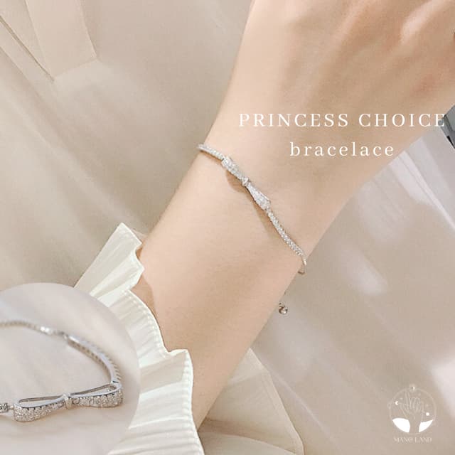 MNL💗PRINCESS CHOICE สร้อยข้อมือผูกโบน่ารัก แบบรูดได้ เครื่อ