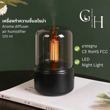 Goose Hours เครื่องทำความชื้นอโรม่าแบบพกพา Portable Aroma Diffuser Air Humidifier LED Light 120ML ชาร์จ USB