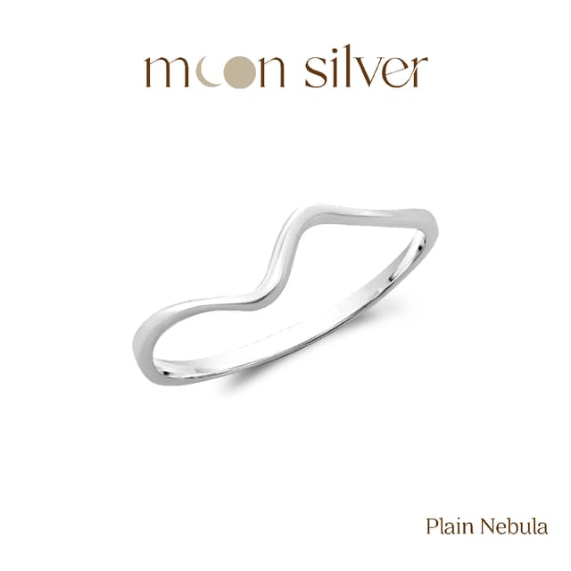 Moonsilver แหวนเงิน รุ่น Plain Nebula แหวนเงินแท้925 แหวนมิน