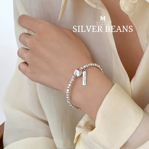 MEET💕พร้อมส่ง กำไลเงิน Silver Beans กำไลเงินพร้อมจี้ สร้อยข