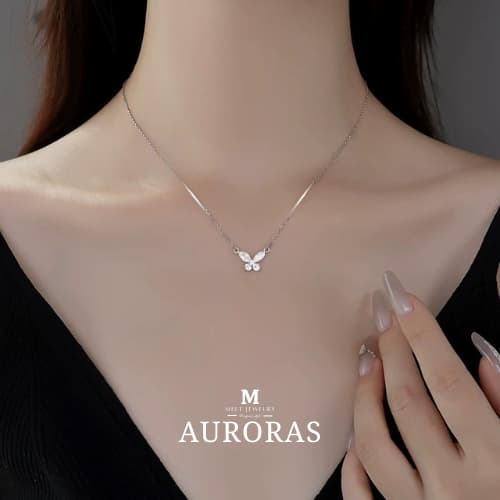 MEET💕พร้อมส่ง สร้อยเงิน Auroras สร้อยเพชร สร้อยแฟชั่น สร้อย