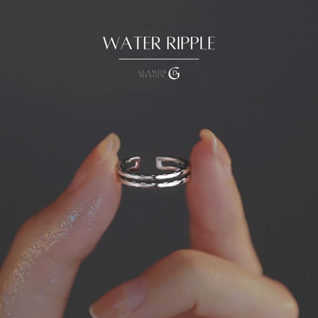 GLAMOR✨แหวนเงินแท้ Water Ripple มงคล เรียบหรู ของขวัญให้แฟน 