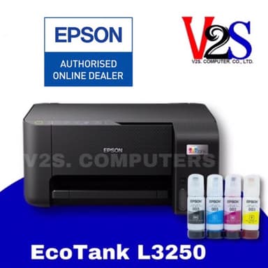Epson EcoTank L3250 AIO Wi-Fi เครื่องปริ้นเตอร์อิงค์เจ็ท 3 IN 1 หมึกแท้ 1ชุดพร้อมใช้[ประกันศูนย์2ปี]