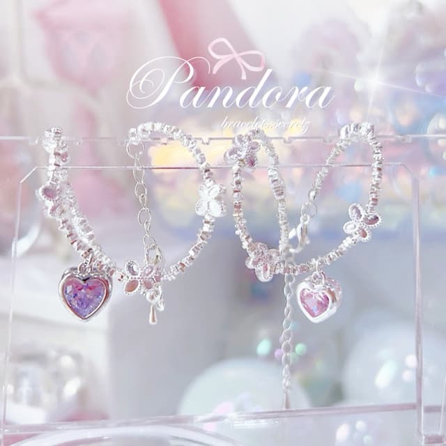 ลด80฿🪞 New ~  Pandoraa  🎀🩷โค้ดหน้าร้าน🎀🩷 สร้อยข้อมือผีเ