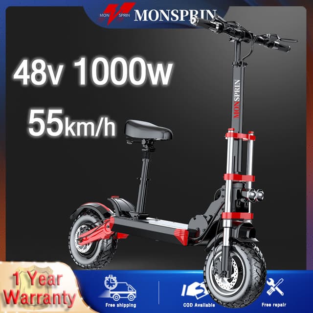 MONSPRIN Q18 สกู็ตเตอร์ไฟฟ้า ออฟโรด พับได้ scooterไฟฟ้า 55km/h ขี่40-150km ล้อ 12 นิ้ว สกุ๊ดเตอร์ไฟฟา สกูตเตอร์ไฟฟา SEALUP