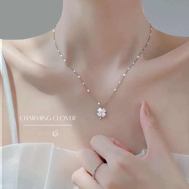 GLAMOR✨สร้อยคอมู Charming Clover สร้อยคอสวยๆ สร้อยคอเงิน สร้