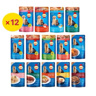 (ยกโหล12ซอง) SmartHeart Pouch120-130กรัม สมาร์ทฮาร์ท อาหารเปียกสุนัขแบบซอง