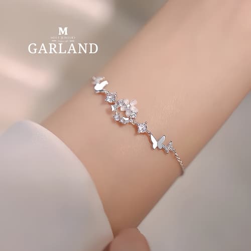 MEET💕กำไลเงิน Garland กำไลเงินแท้ สร้อยข้อมือปรับได้ กำไลเพ