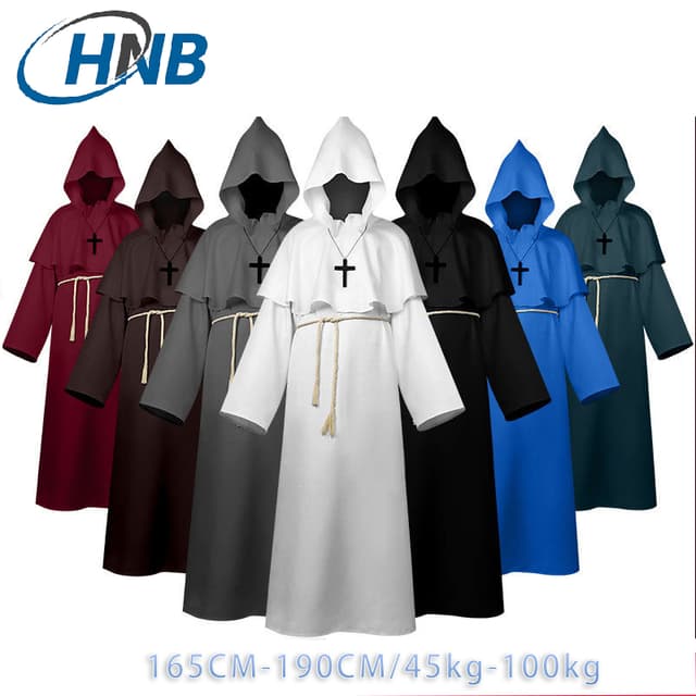 จัดส่งจากกรุงเทพ⚡เสื้อคลุมพระสงฆ์ยุคกลาง พ่อมด พ่อมด พระเจ้า