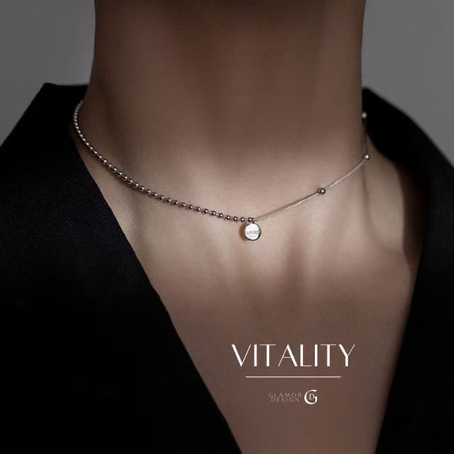 GLAMOR✨สร้อยเงิน Vitality สร้อยคอเท่ๆ สร้อยจี้ สร้อยคอเงิน ส