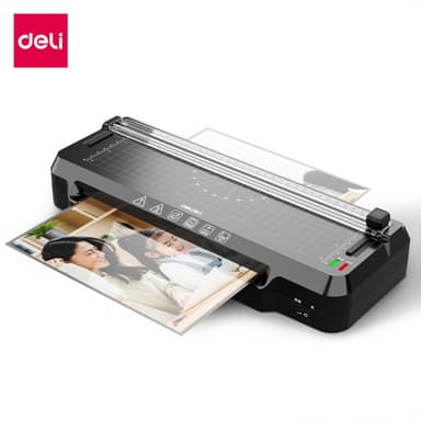 Deli ET109, GQ400 เครื่องเคลือบเอกสาร เครื่องเคลือบบัตร 2 in 1 ขนาด A4 แถมฟรีที่ตัดกระดาษ และเครื่องตัดมุม ร้อนเร็วภายใน 4 นาที Laminator