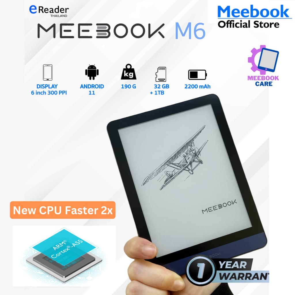 Meebook M6 eBook Reader 2023 Edition - New 6" Eink (Android 11 / Micro SD Slot 1TB) https://wayoza.com