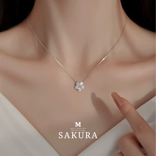 MEET💕พร้อมส่ง แฟชั่นสุดชิค สร้อยคอเงินแท้ Sakura สร้อยคอหัว