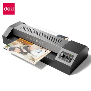 Deli เครื่องเคลือบบัตร เครื่องเคลือบกระดาษ A3 เคลือบร้อนและเย็น มีปุ่มป้องกันความร้อน Laminator