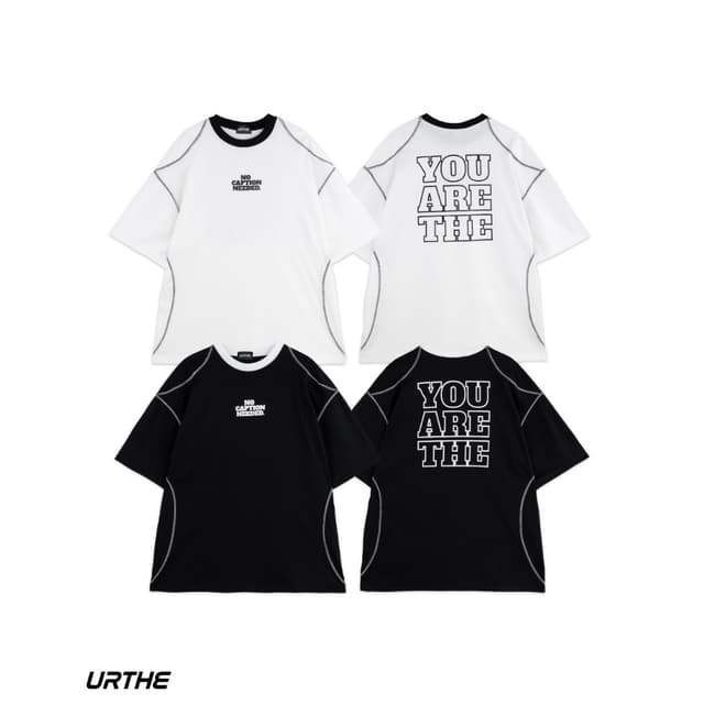 URTHE - เสื้อยืด เเขนสั้น สกรีนลาย รุ่น NO CAPTION