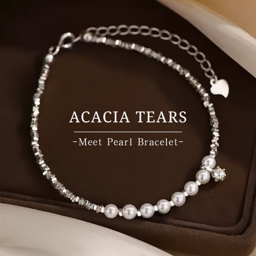 MEET💕พร้อมส่ง กำไลเงิน Acacia tears สร้อยข้อมือปรับได้ กำไล