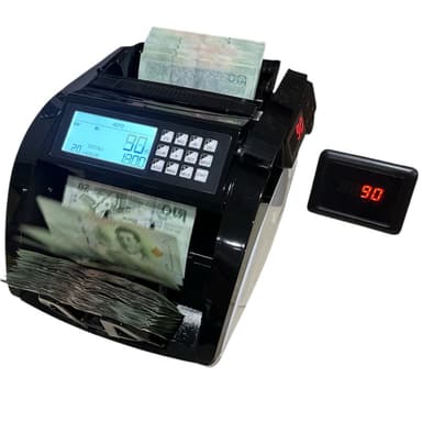 เครื่องนับธนบัตร 3หน้า​จอ​ และ ตรวจธนบัตรปลอม Bill Counter รุ่น 6100D UV/MG LCD