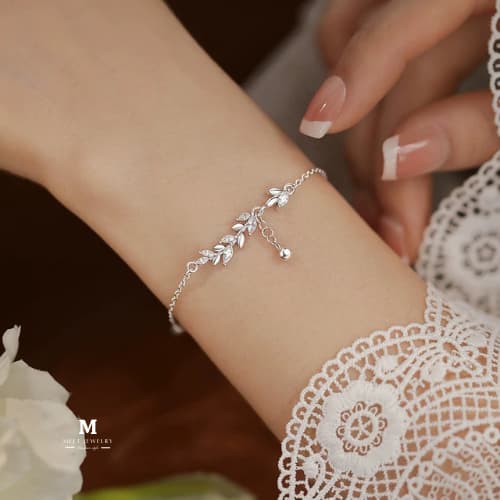 MEET💕กำไลเงิน Wheat ears กำไลเงินแท้ สร้อยข้อมือปรับได้ กำไ