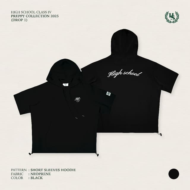 Highschool Preppy Collection 2025 Short Sleeves Hoodie เสื้อ