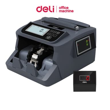 [ของแถมฟรี] Deli เครื่องนับเงิน เครื่องนับธนบัตร ​จอLCD ตรวจ​แบงค์ปลอมได้ มี 4,6 โหมด bill counter