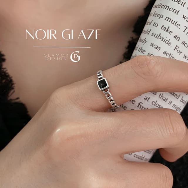GLAMOR✨แหวนเงินแท้ Noir Glaze แหวนวินเทจ เงิน 925แท้ ดีไซน์ห