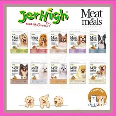 JerHIgh Meat as Meals ยืนหนึ่งเรื่องอาหารเม็ดนุ่ม เกรดพรีเมียร์ โฮลิสติก ขนาด500g-1.2kg