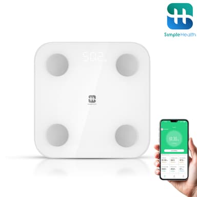 Simple health เครื่องชั่งน้ำหนักอัจฉริยะ เครื่องชั่งดิจิตอล Smart Scale LED ชาร์จ type-C ต่อแอปพลิเคชั่นได้ ประกัน 1 ปี