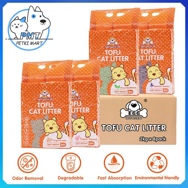 【พร้อมส่ง】PMT 2KG/6L ทรายแมวเต้าหู้ กำจัดกลิ่น ผลิตจากกากถั่