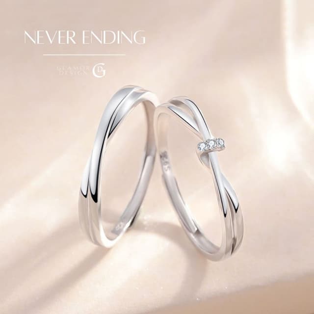 GLAMOR✨Never Ending แหวนคู่รัก เงินแท้925 แหวนเรียบหรู ของขว