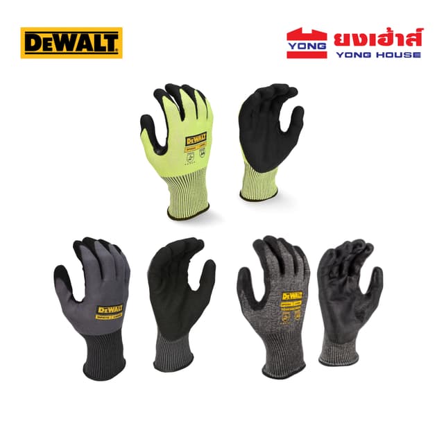 DEWALT ถุงมือกันบาด รุ่น DPG860 ถุงมือเซฟตี้ รุ่น DPG72 แบบเ