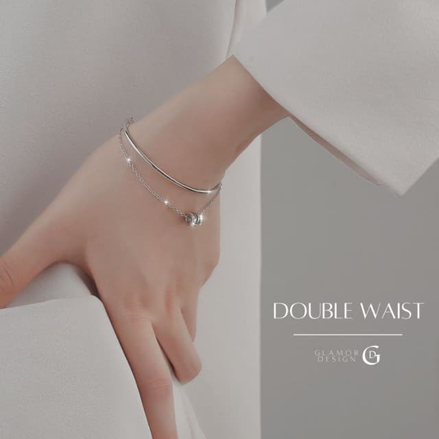 GLAMOR✨กำไล Double Waist สร้อยข้อมือเงินแท้ กําไลข้อมือเงิน 