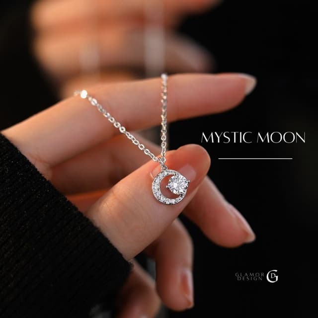 GLAMOR✨จี้เงินแท้ Mystic Moon จี้สร้อยคอ สร้อยเพชร สร้อยแฟชั