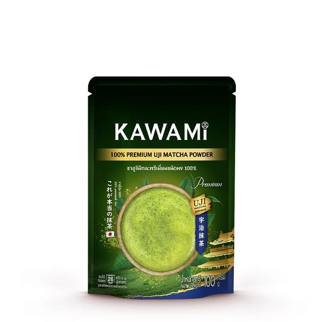 คาวามิอูจิมัทฉะพรีเมี่ยม 100% ขนาด100กรัม (Kawami 100% Premi