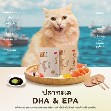 VEV อาหารเปียกแมว อาหารลูกแมว อาหารแมวโต อาหารแมวสูงวัย สูตรใหม่ ขนาด 75g