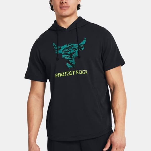 เสื้อฮู้ดแขนสั้น Under Armour Men's Project Rock Terry Payof