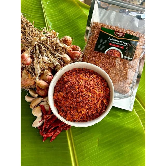 น้ำพริกน้ำย้อย ณ ลานนา ผสมกากหมูบดหยาบๆ มี อ.ย ขนาด 500g