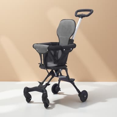 รถเข็นเด็กรุ่นล่าสุด แถมเบาะ เบาะใหญ่ แบบ4ล้อ สามารถล็อกล้อได้ พับเก็บได้ PUล้อใหญ่ รับน้ำหนักได้30kg รุ่น：TC16