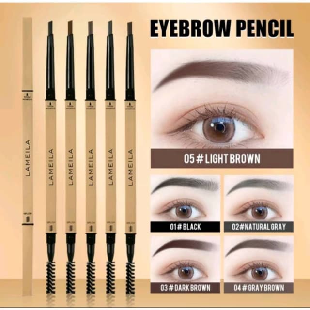 LAMEILA ไม่มีกล่อง แท่งสีทอง  ดินสอเขียนคิ้ว กันน้ำ 2 in 1 ม