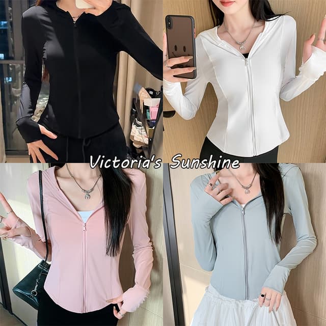 เสื้อกันแดด เสื้อสปอร์ตแขนยาว มีฮู้ด ระบายอากาศดี ป้องกันแสง