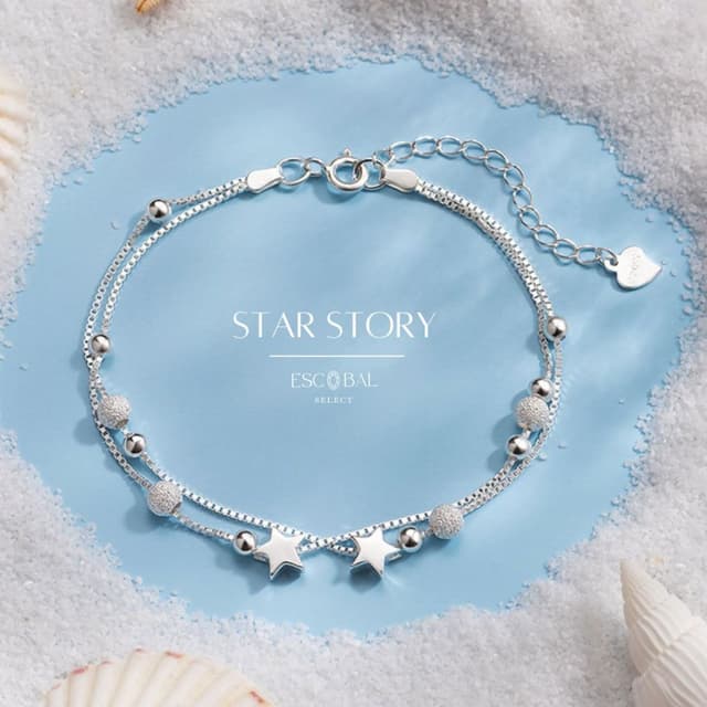 ESCOBAL กําไลเงิน Star Story สร้อยข้อมือเงินแท้ กําไรเงิน กํ