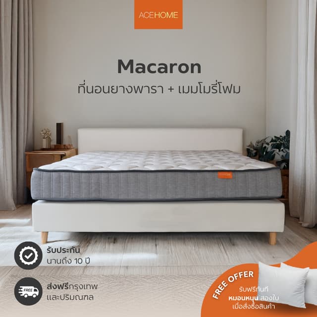 ZEN Collection ที่นอน ที่นอนยางพารา เสริมชั้นเมมโมรี่โฟม 8 น