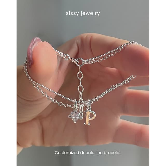 SissyJewelry // สร้อยข้อมือเงินแท้ รุ่น customized double li