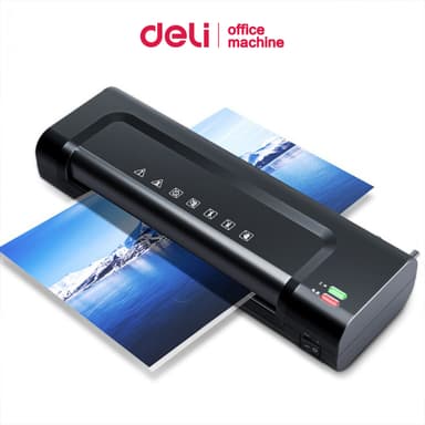 Deli เครื่องเคลือบบัตร เครื่องเคลือบเอกสาร A4 ขนาด 280 มม./นาที รองรับฟิล์ม 70-100 Mic Laminator