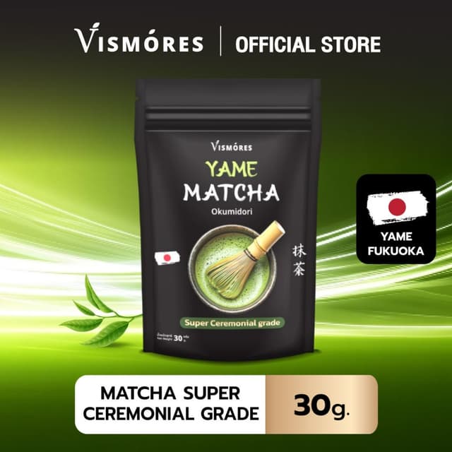 ผงมัทฉะ เกรดพิธีการ Yame Matcha Super Ceremonial Grade Vismo