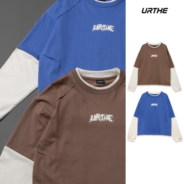 URTHE - เสื้อยืด แขนยาว Oversize รุ่น EDGE LAYER LSLV T-SHIR