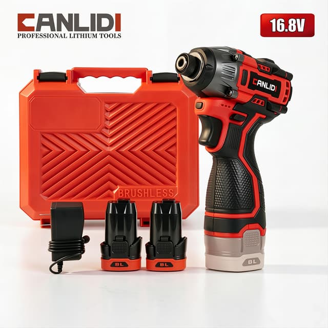 CANLIDI รุ่น CID-150-S แรงบิด 150 N.m ไขควงกระแทกไร้สาย Brushless สว่านไฟฟ้า มินิไขควงไร้สายสว่านแบตเตอรี่ลิเธียมไอออนสำหรับ 16.8V