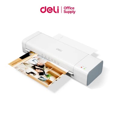 Deli เครื่องเคลือบเอกสาร A4 เครื่องเคลือบบัตร อุ่นไวใน 3 นาที เคลือบเร็ว 280 มม./นาที Laminator