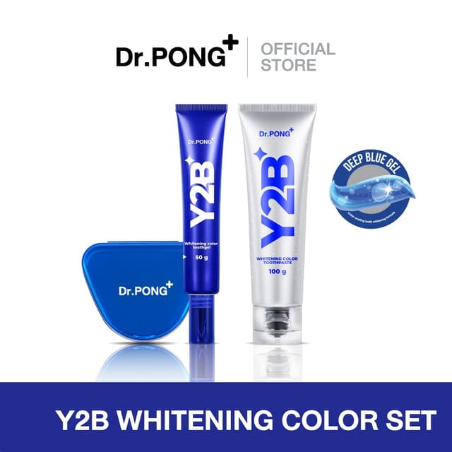 Dr.PONG Y2B WHITENING COLOR SET (TOOTHPASTE+TOOTH GEL) ยาสีฟ