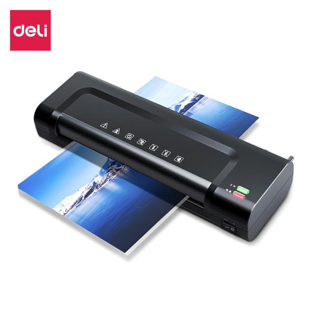 Deli 14375 เครื่องเคลือบบัตร A4 เครื่องเคลือบเอกสาร กระดาษ 280มม./นาที อุปกรณ์สำนักงาน Laminator